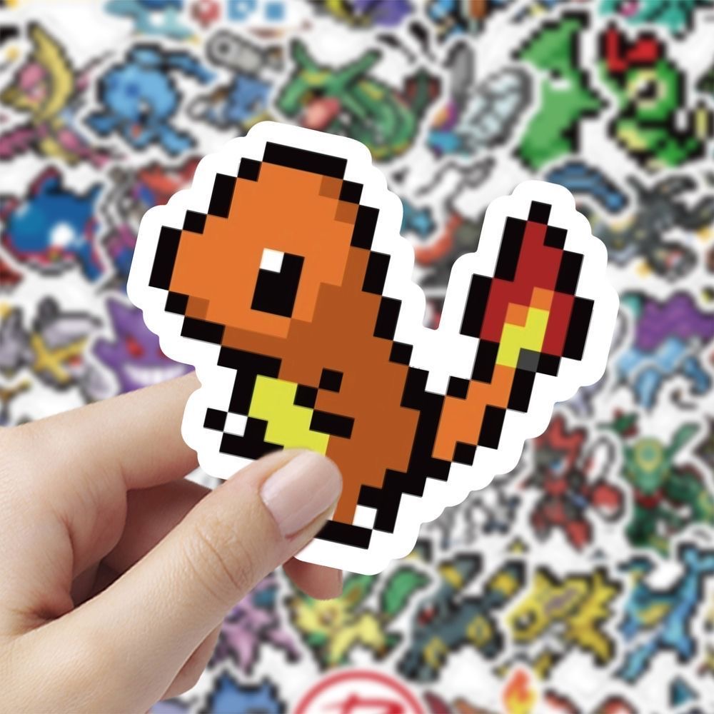 Tablet Cute Accessories - 60 pegatinas de Pokémon Pixel, adhesivos