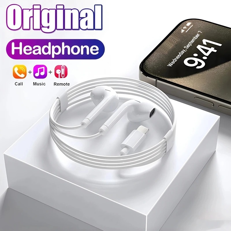 Wired Earphone Lightning - Audífonos Originales para Apple iPhone 15